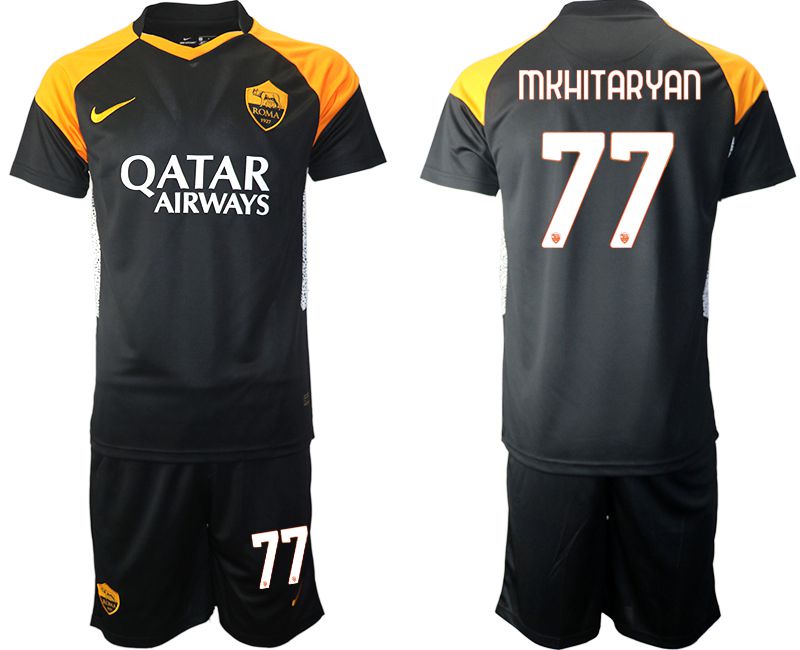 Men 2020-2021 club Rome away #77 black Soccer Jerseys